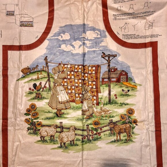 Cut & Sew Apron Farmhouse Collection Fabric Panel New - Picture 1 of 6